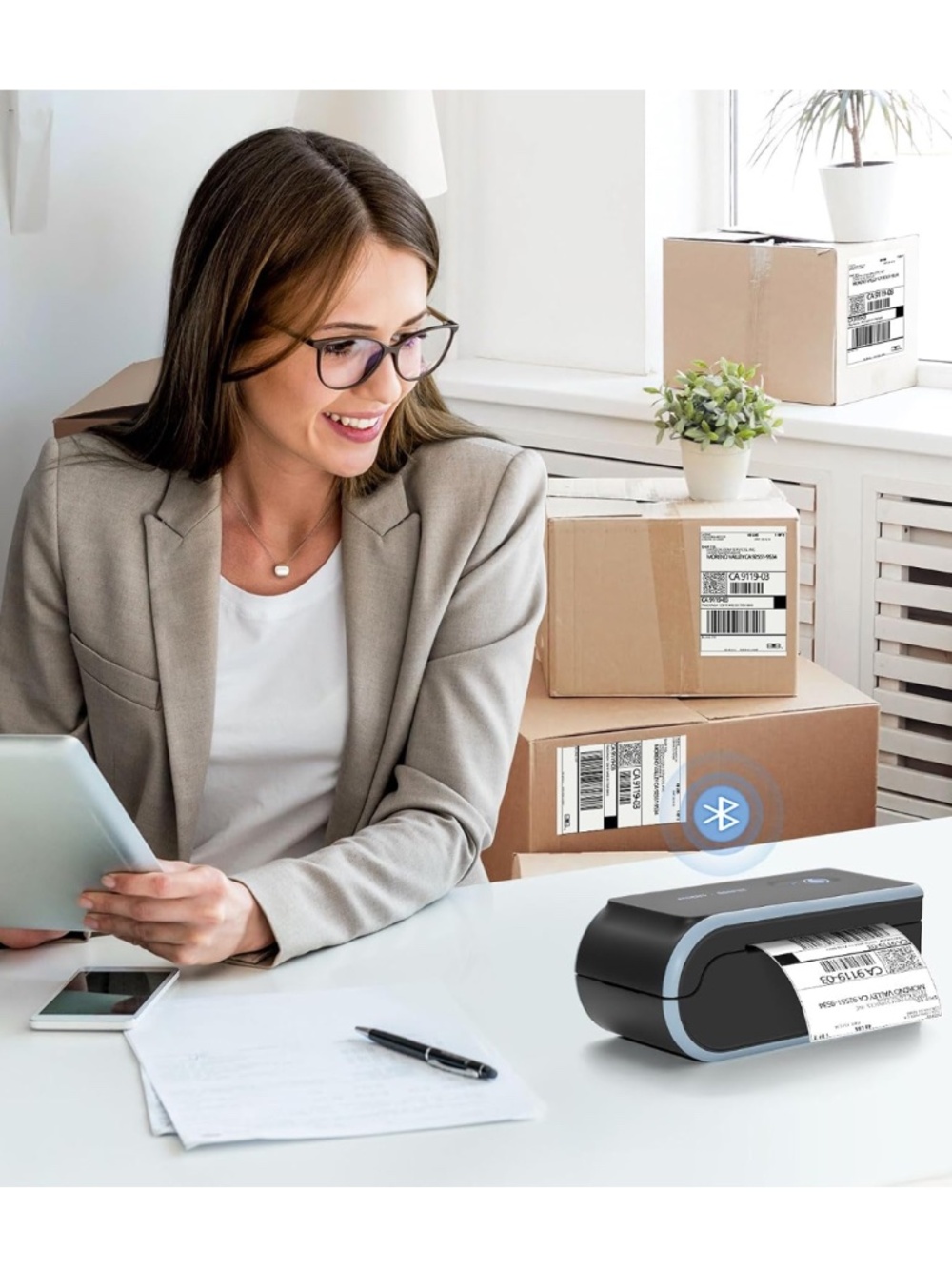 JADENS Bluetooth Thermal Label Printer, NEW - Picture 7 of 12